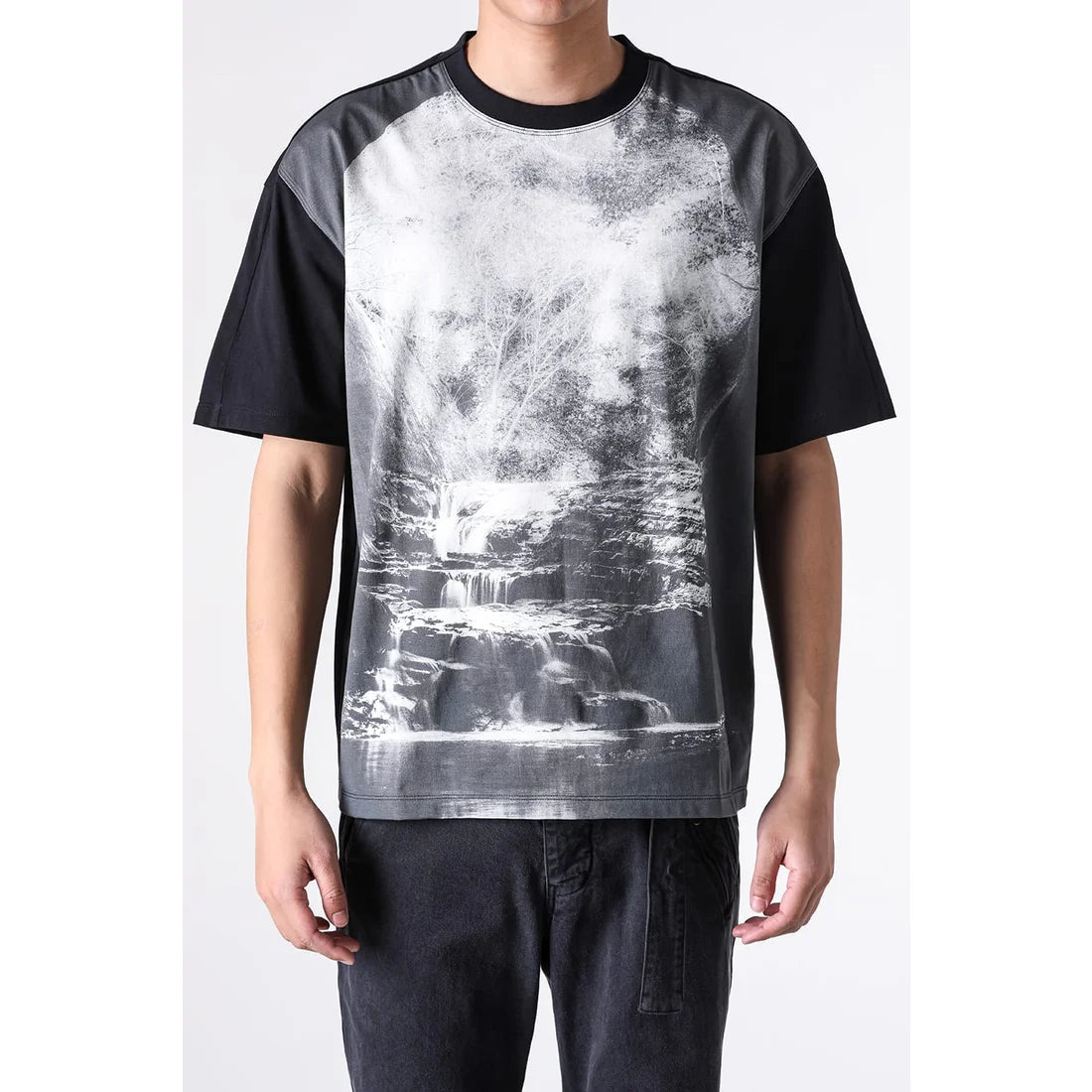 Black Printed Landscape T-shirt