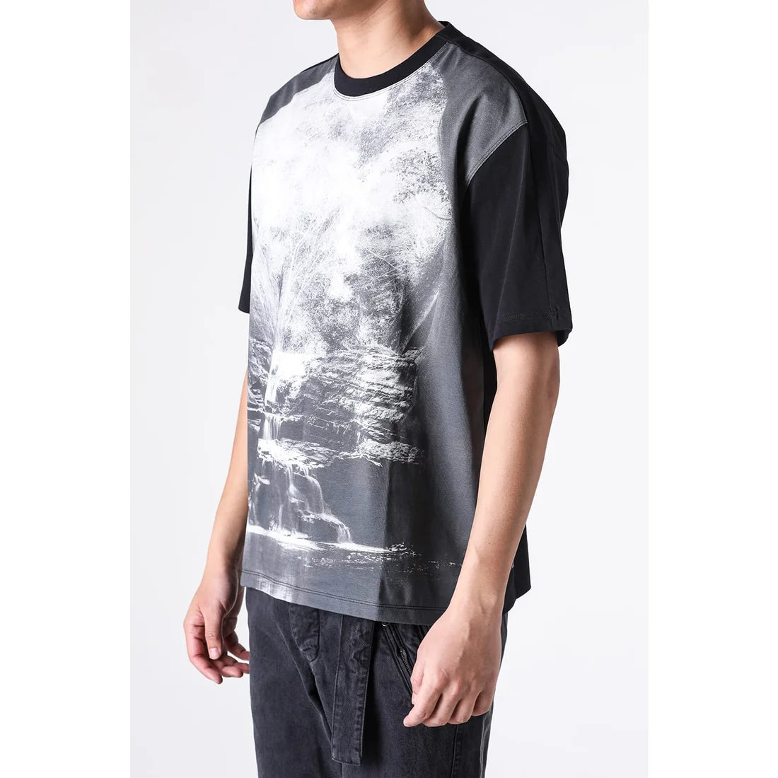 Black Printed Landscape T-shirt