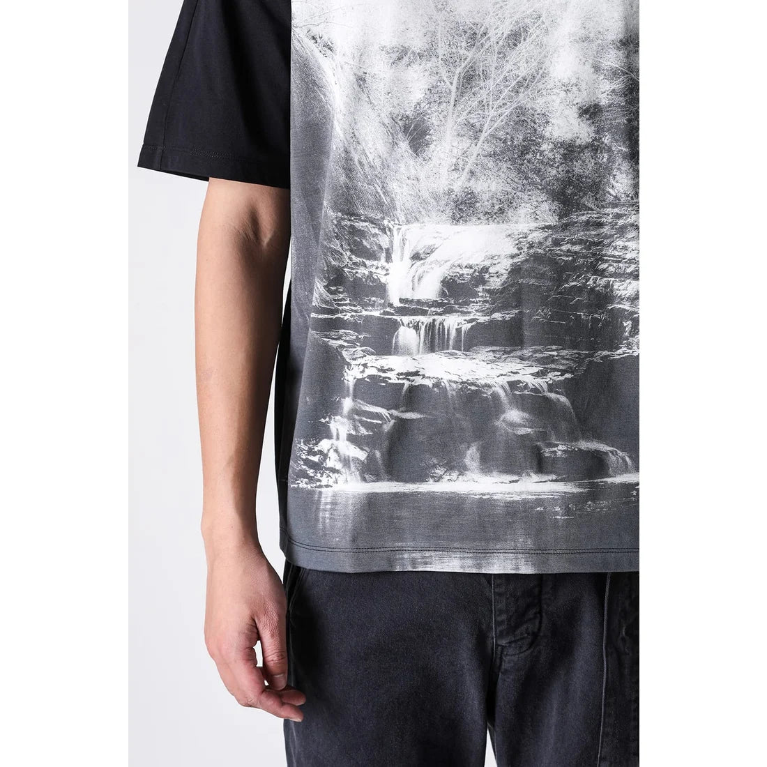 Black Printed Landscape T-shirt