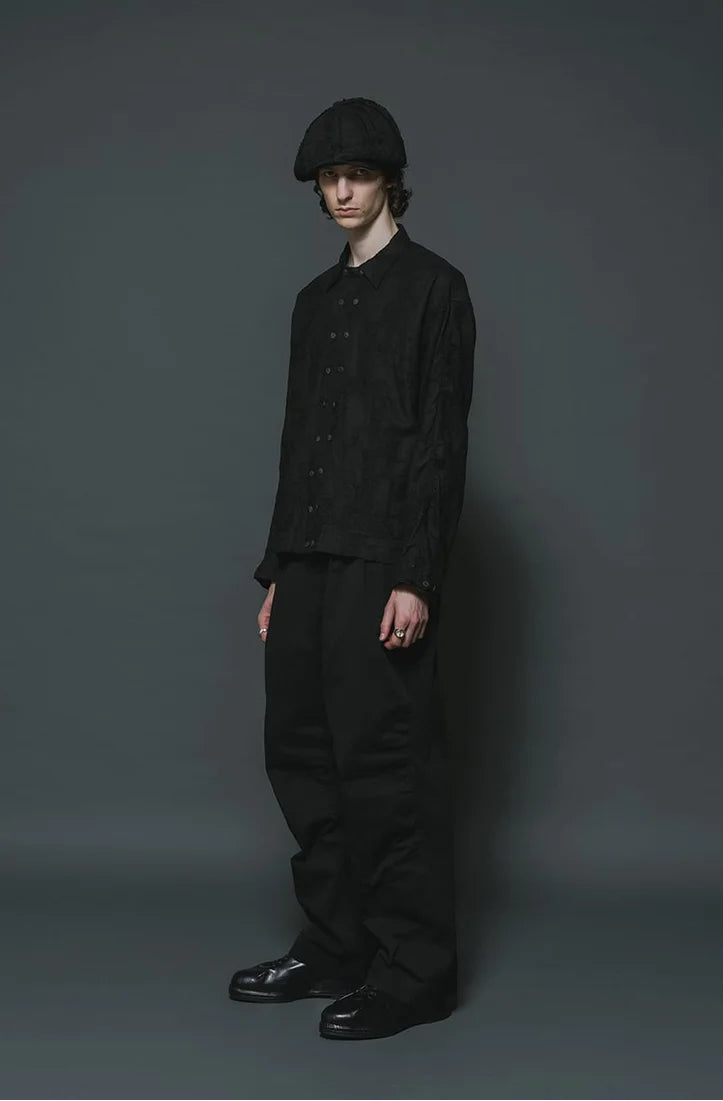 Black Embroidered L/S Double Buttons Big Pocket OverShirt