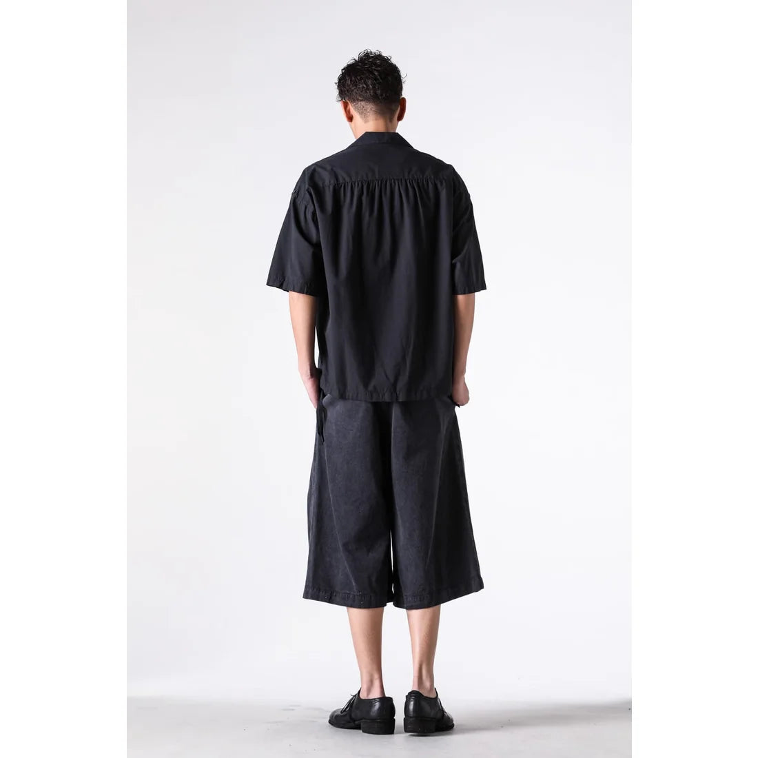 Black Tencel Washed S/S Shirt