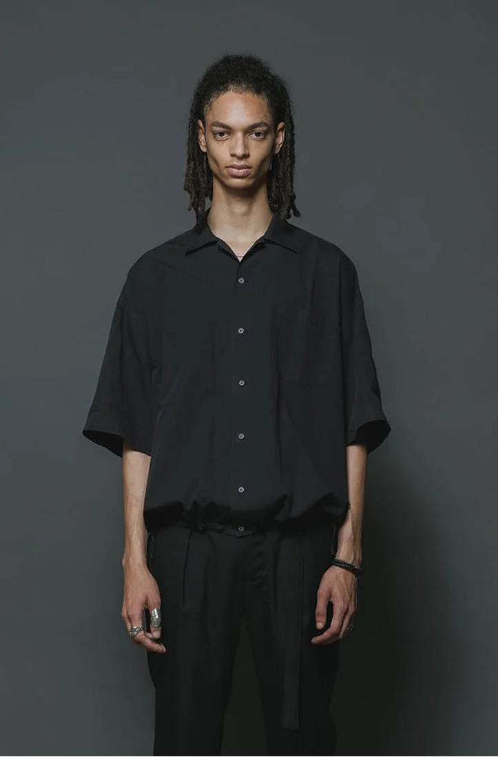 Black Tencel Washed S/S Shirt