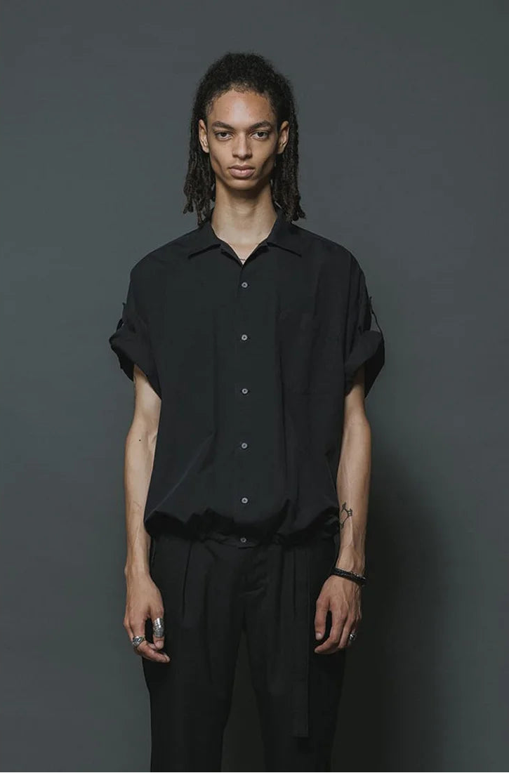Black Tencel Washed S/S Shirt