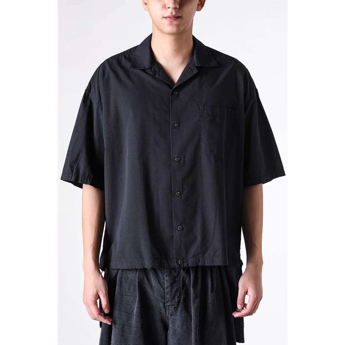 Black Tencel Washed S/S Shirt