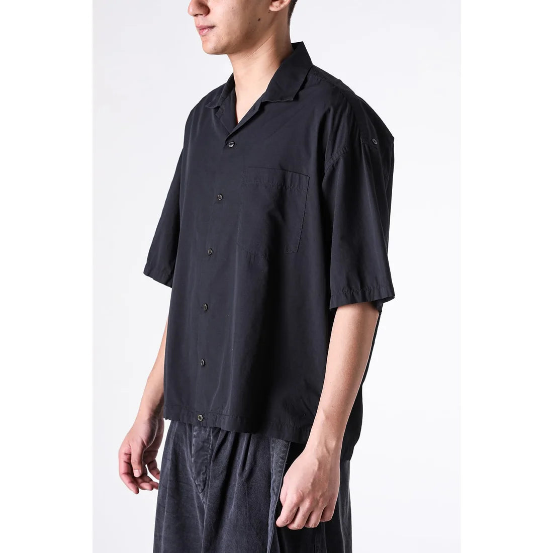 Black Tencel Washed S/S Shirt