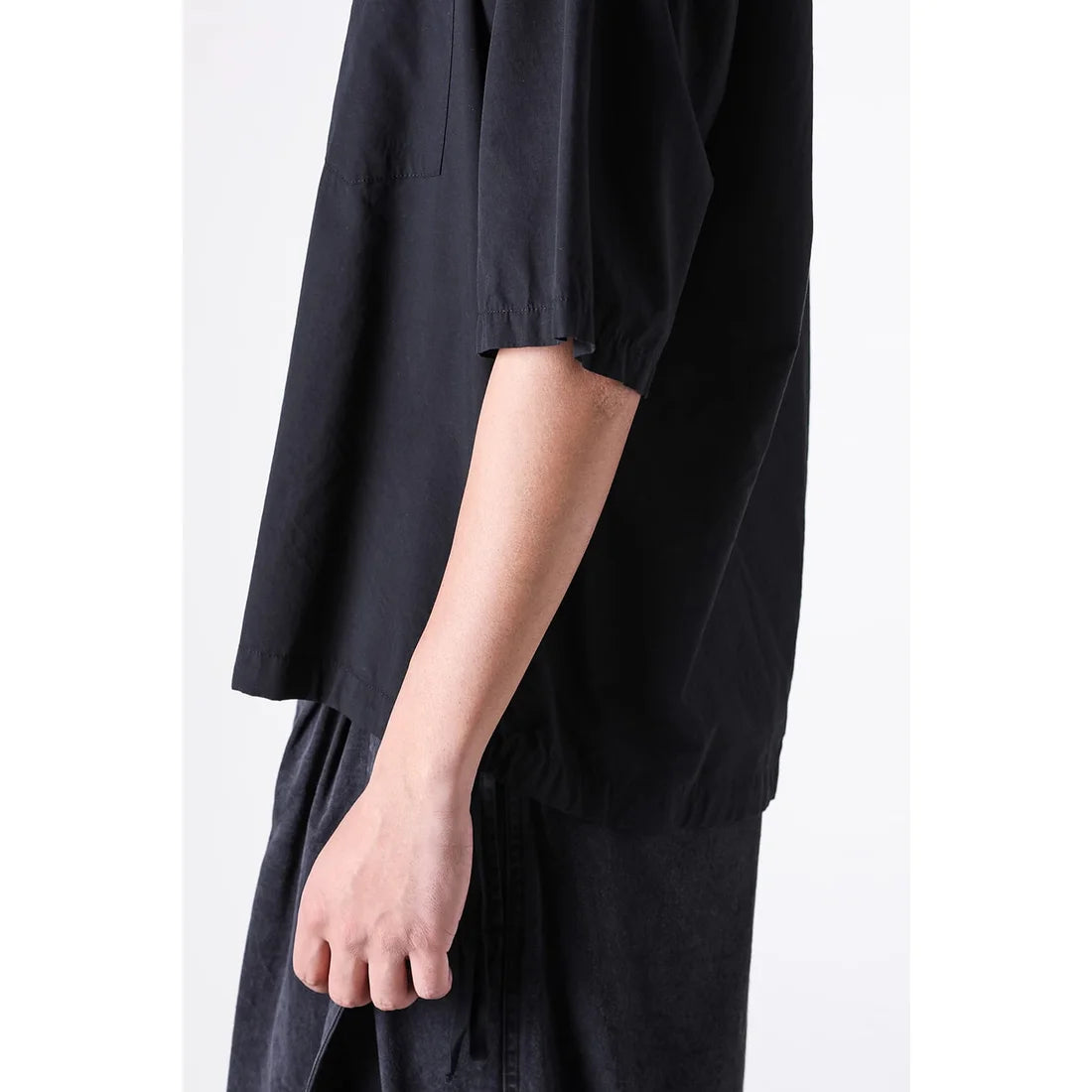 Black Tencel Washed S/S Shirt
