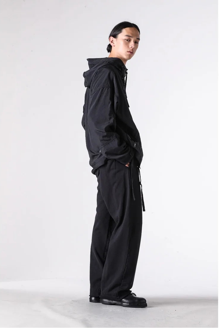 Black Silk Nylon Tech Mountain Parka