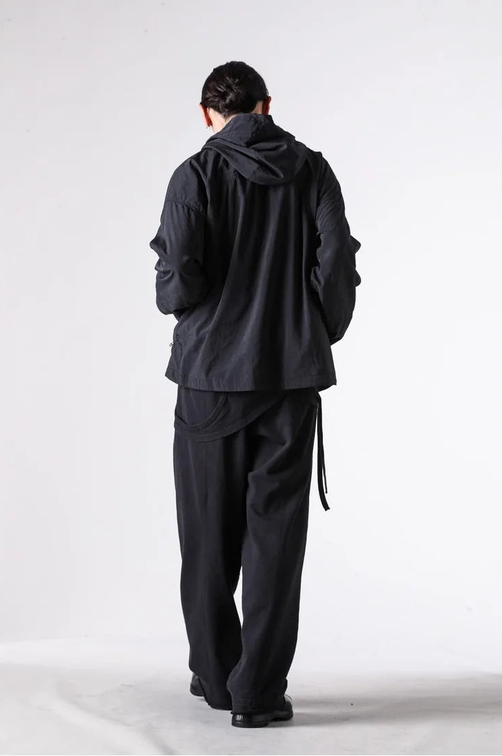 Black Silk Nylon Tech Mountain Parka