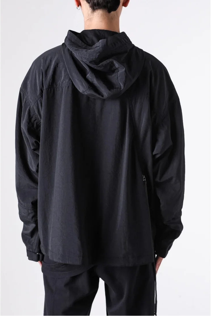 Black Silk Nylon Tech Mountain Parka