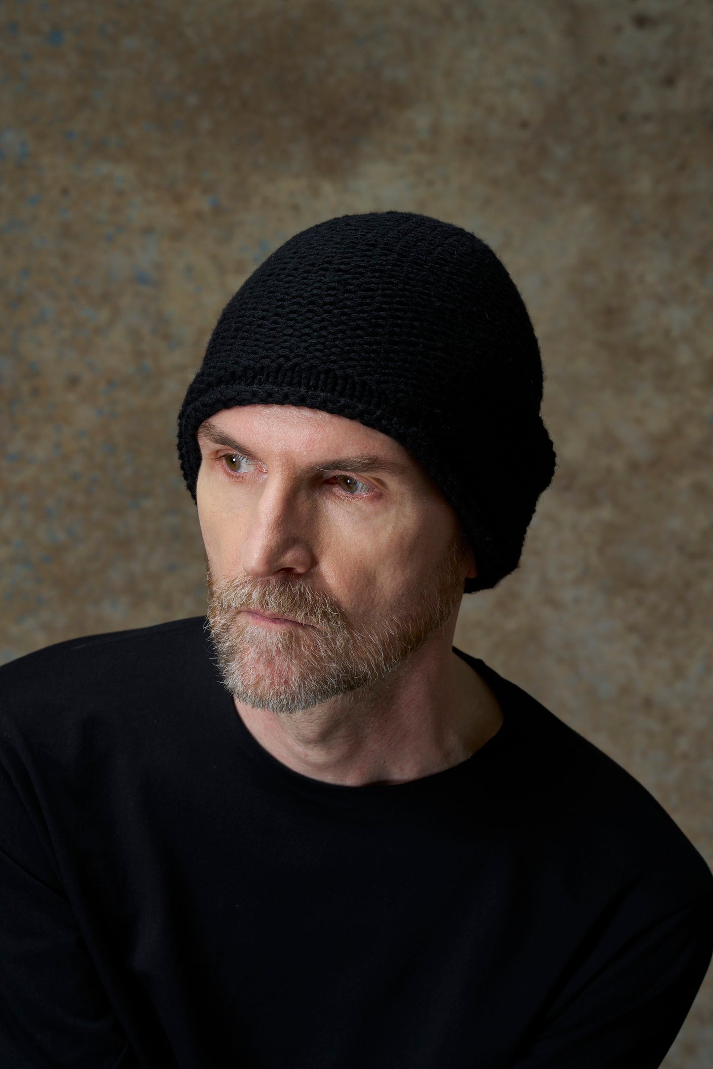 Black Handknit Cashmere Knit Cap