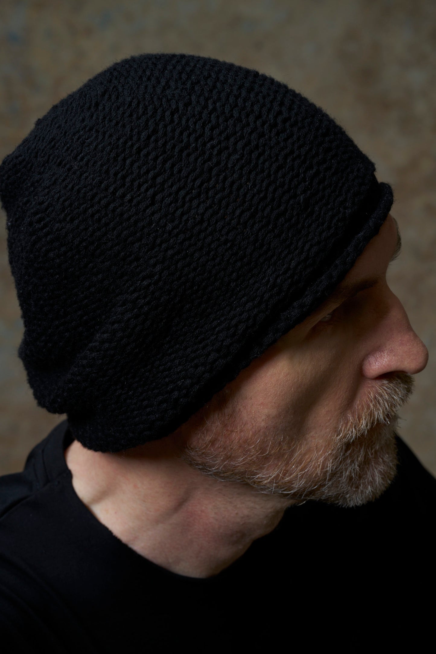Black Handknit Cashmere Knit Cap