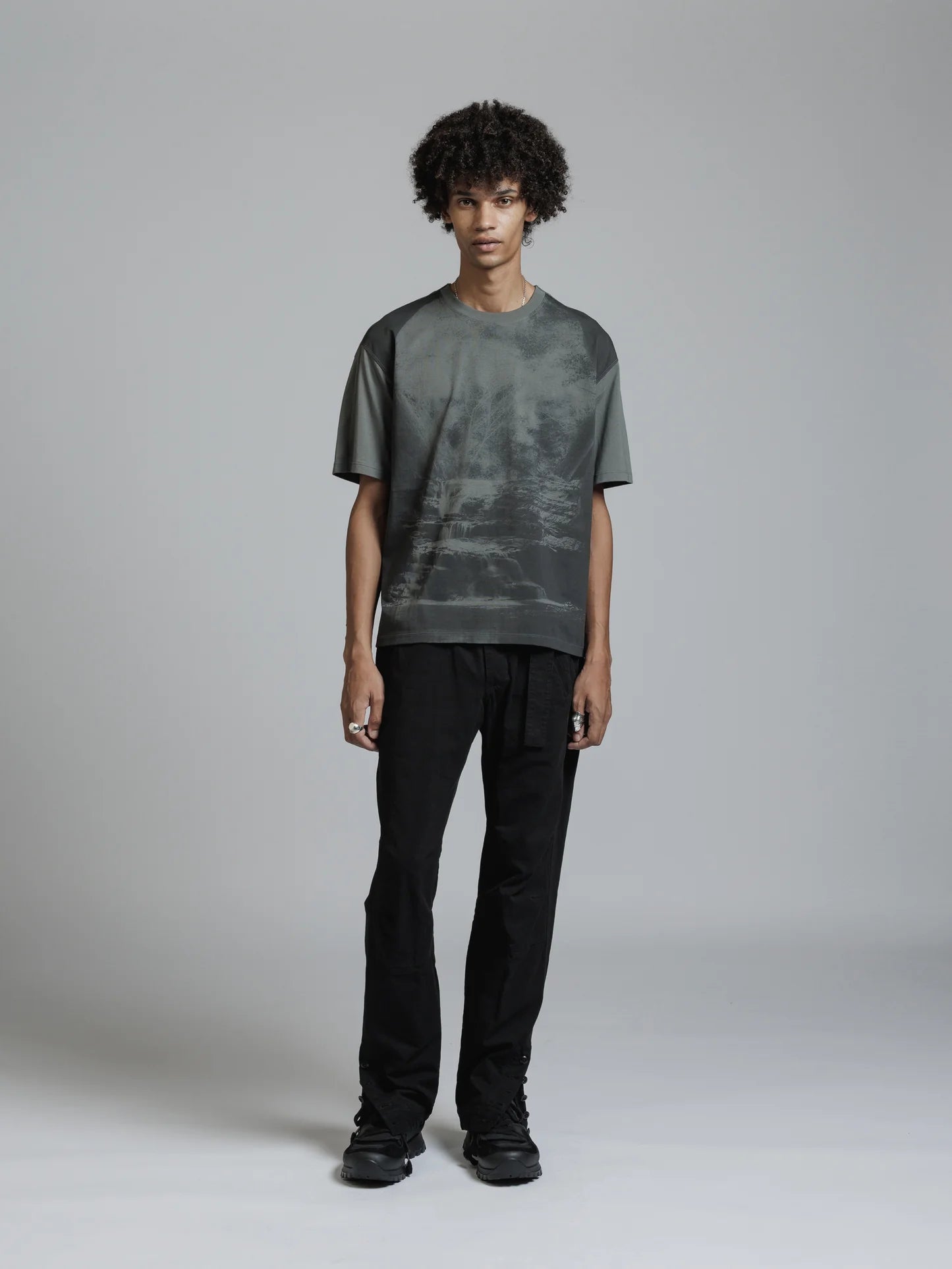 Grey Printed Landscape T-shirt