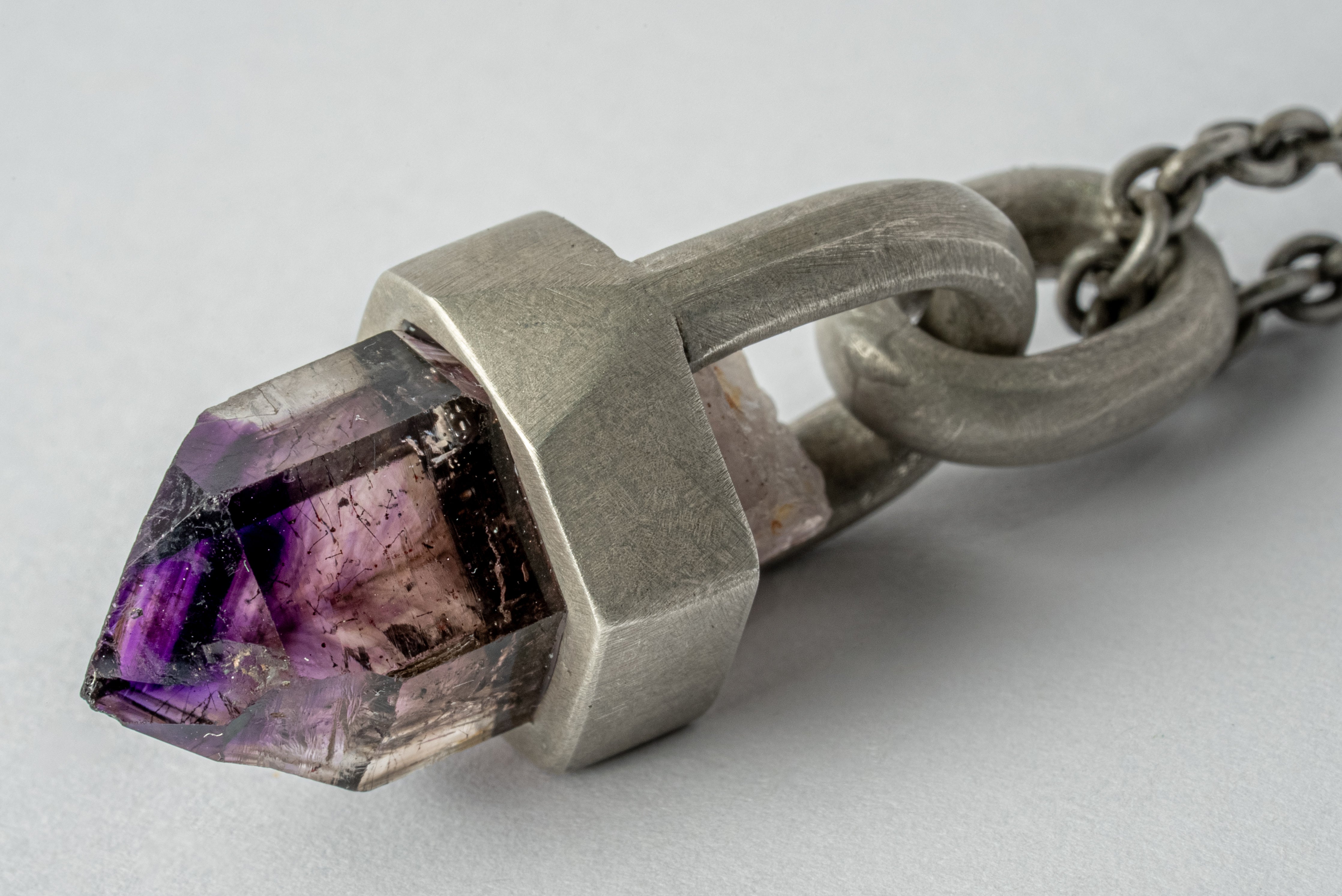 Talisman Necklace Brace Held Brandberg Amethyst Scepter Quartz