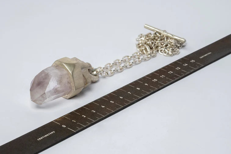 Talisman Necklace Brace-Held Healed Small Lemurian Quartz Z-194-MA+LEM