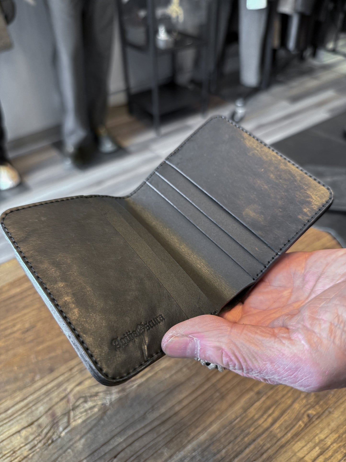 Black Culatta Horse Bifold Double Wallet