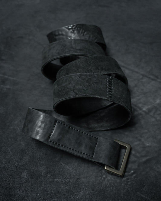Italian Horse Culatta Panel-Stitched Leather Aro Belt