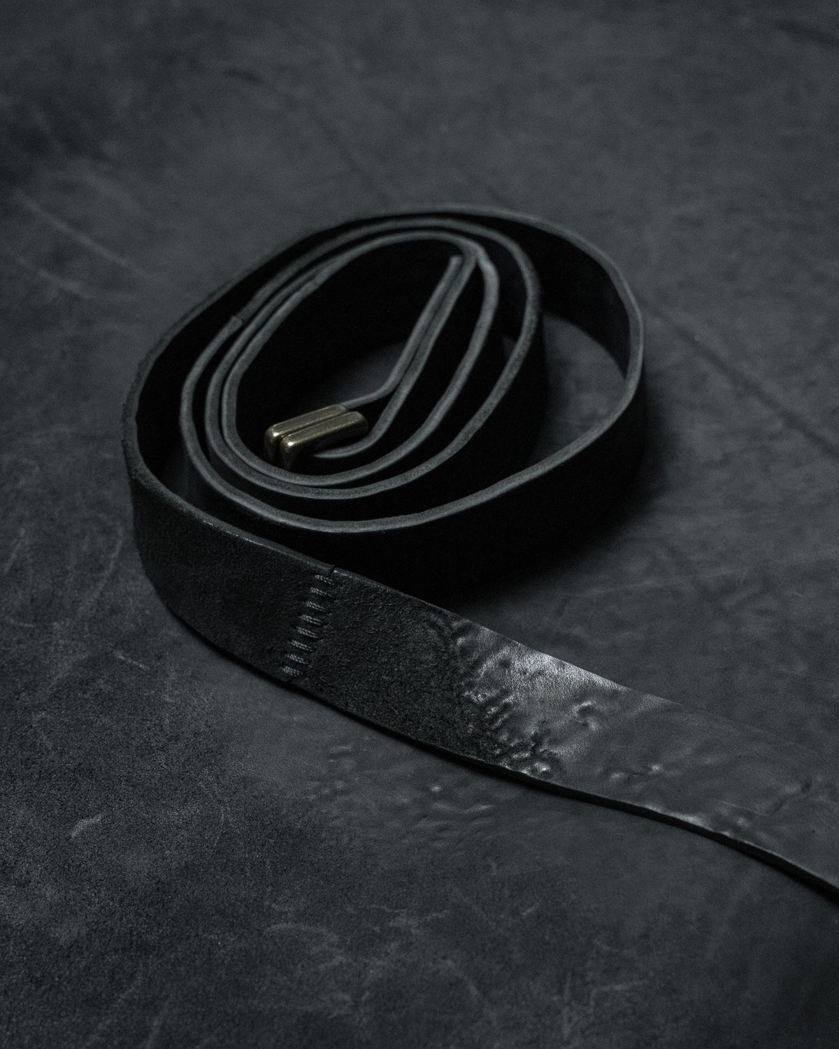 Italian Horse Culatta Panel-Stitched Leather Aro Belt