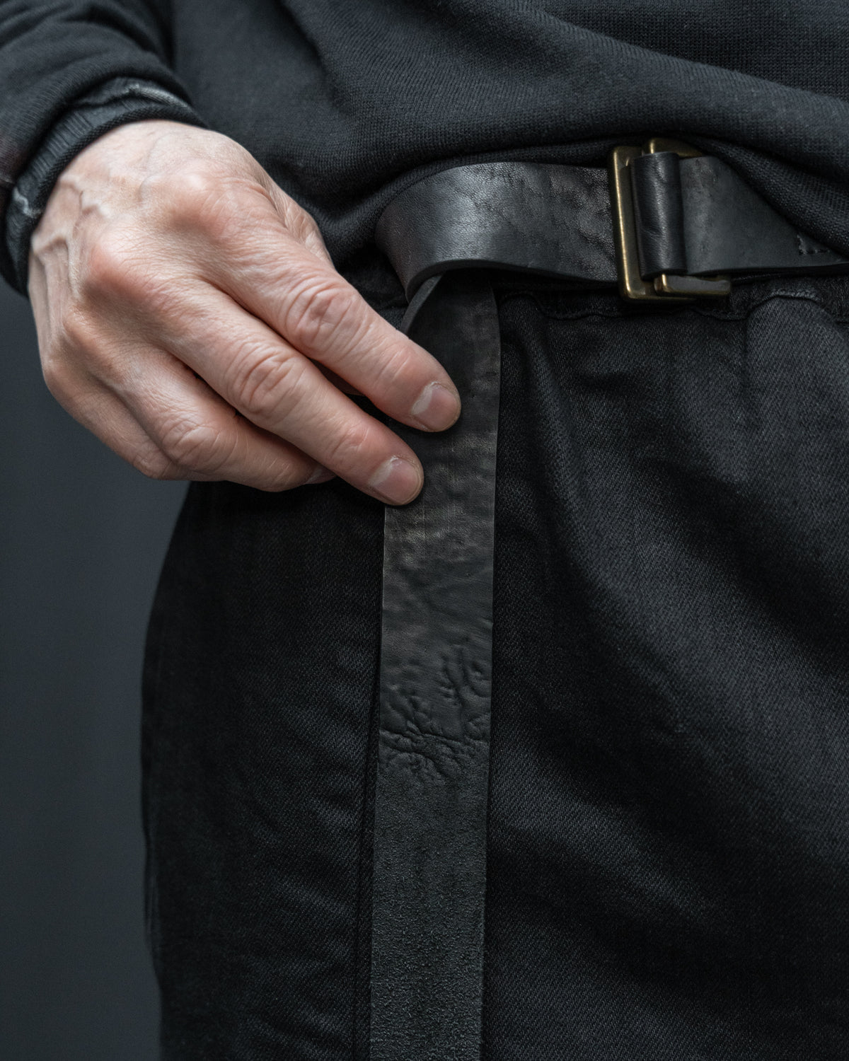 Italian Horse Culatta Panel-Stitched Leather Aro Belt