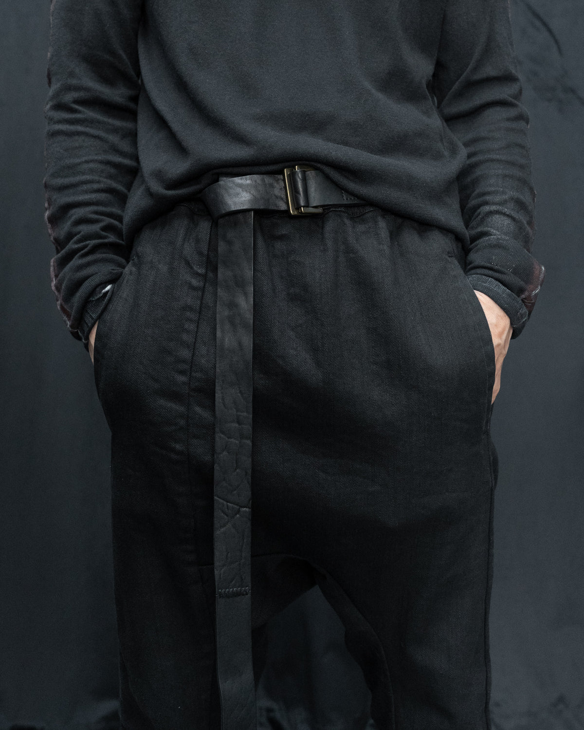 Italian Horse Culatta Panel-Stitched Leather Aro Belt