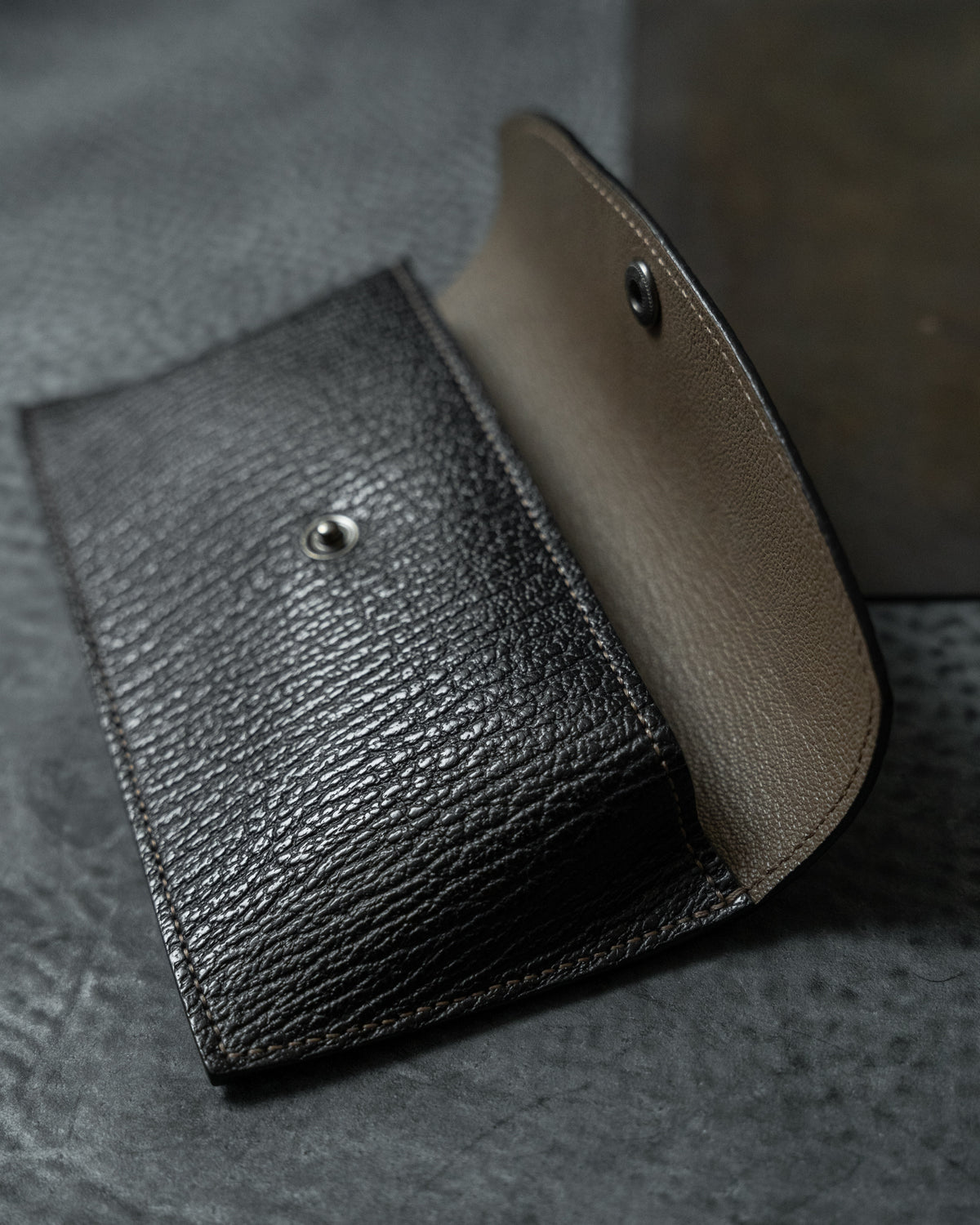 Black Italian Leather Eyewear Snap Case
