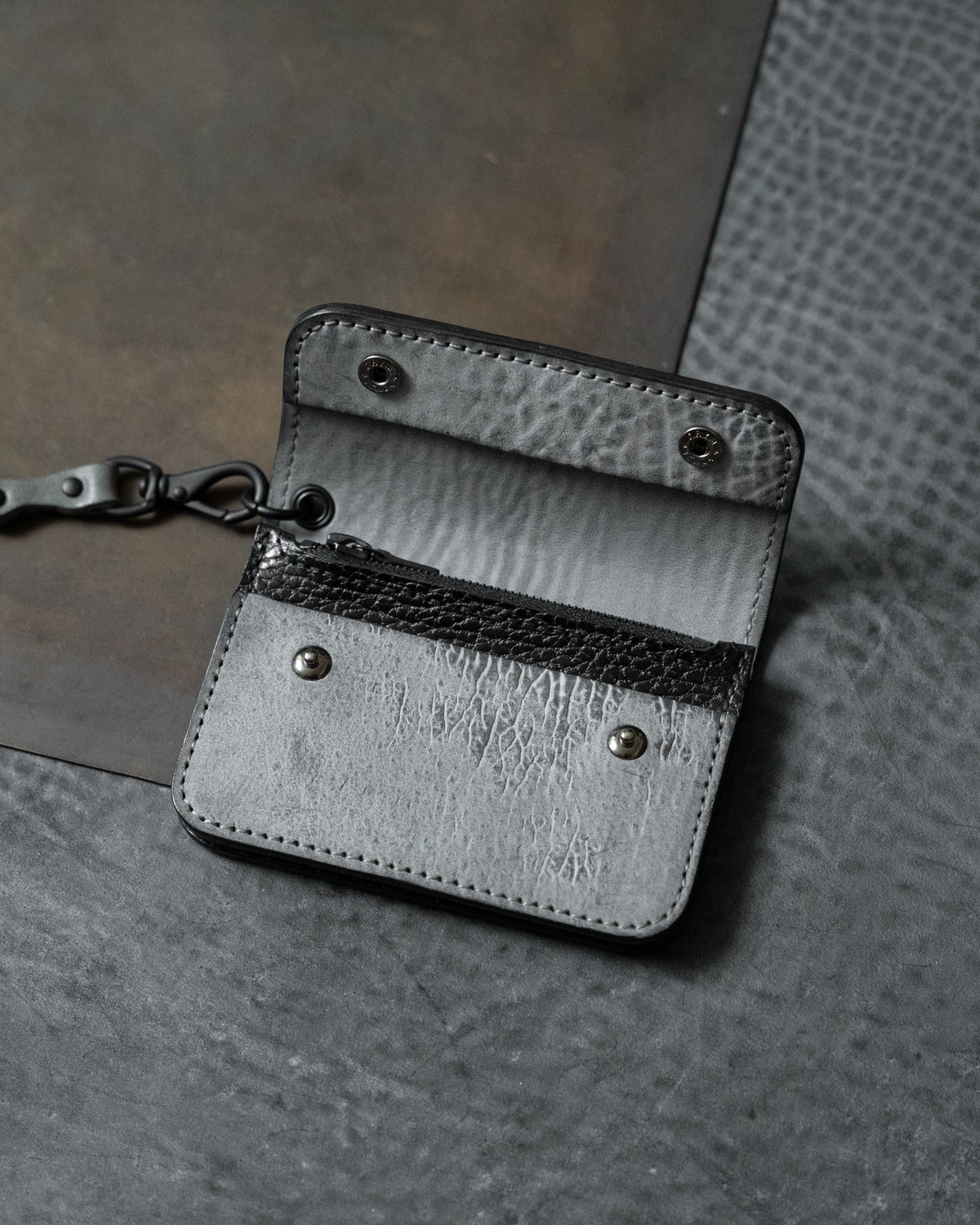 Grey Italian Horse Culatta Nexo Biker Wallet
