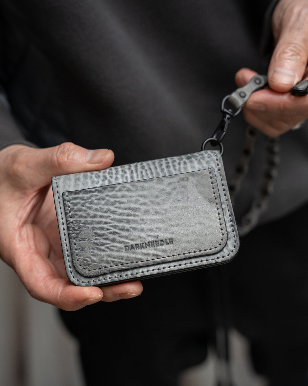 Grey Italian Horse Culatta Nexo Biker Wallet