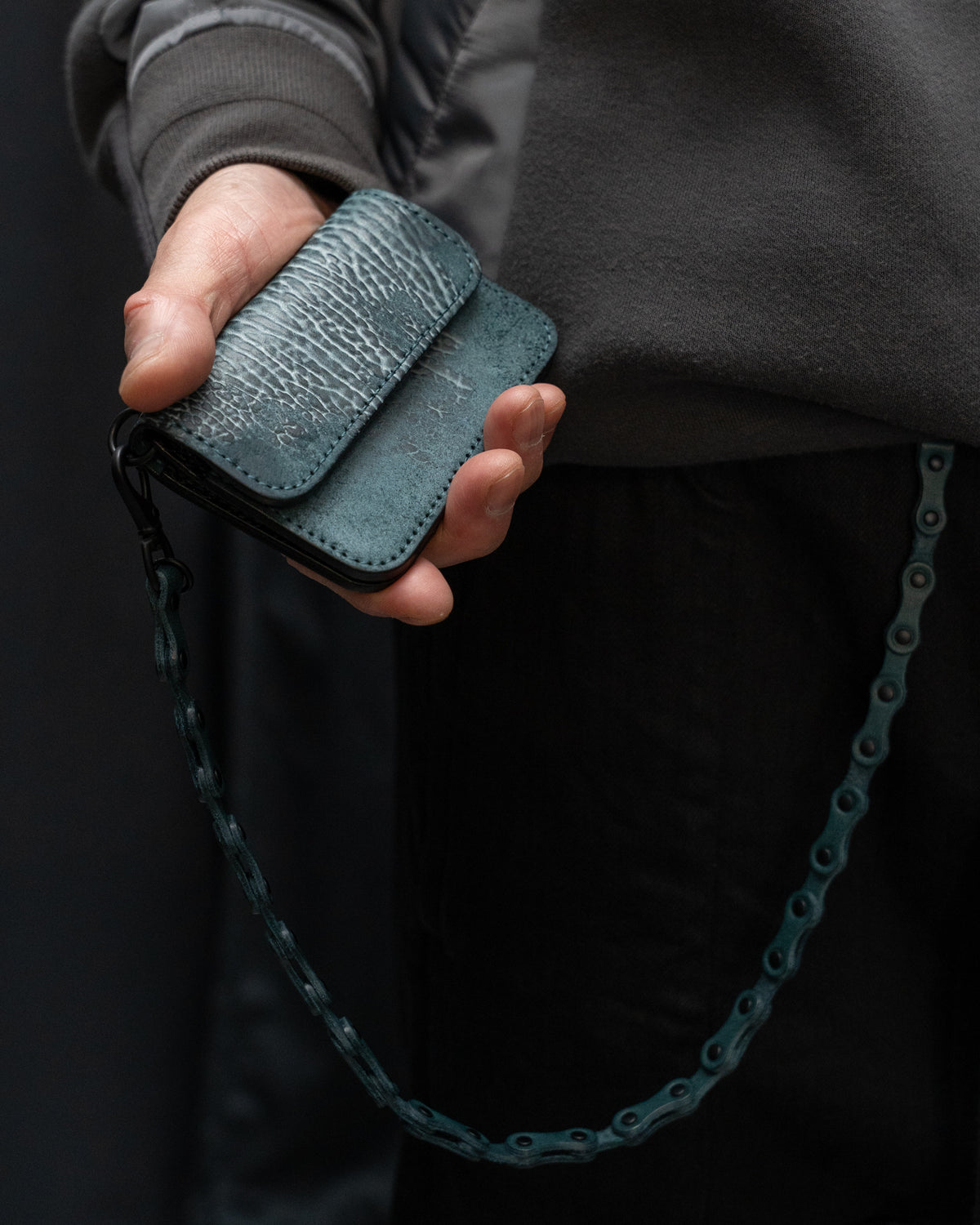 Turquoise Italian Horse Culatta Nexo Biker Wallet