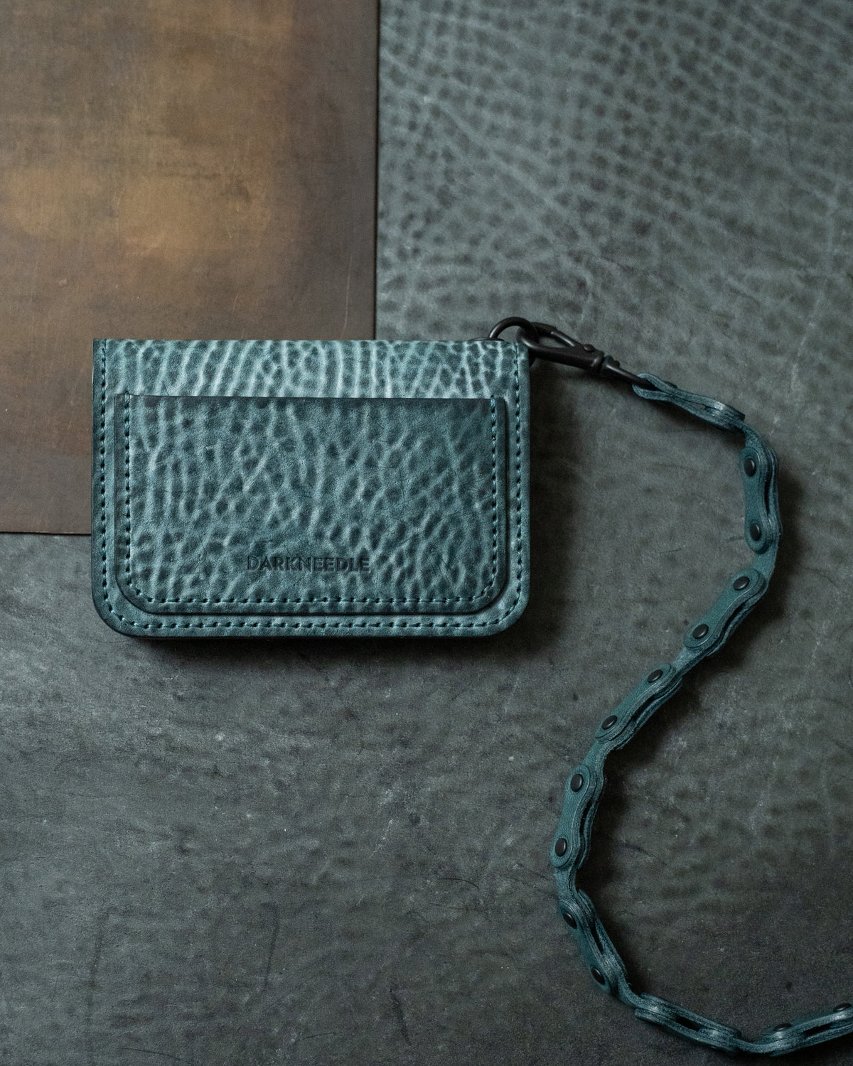 Turquoise Italian Horse Culatta Nexo Biker Wallet
