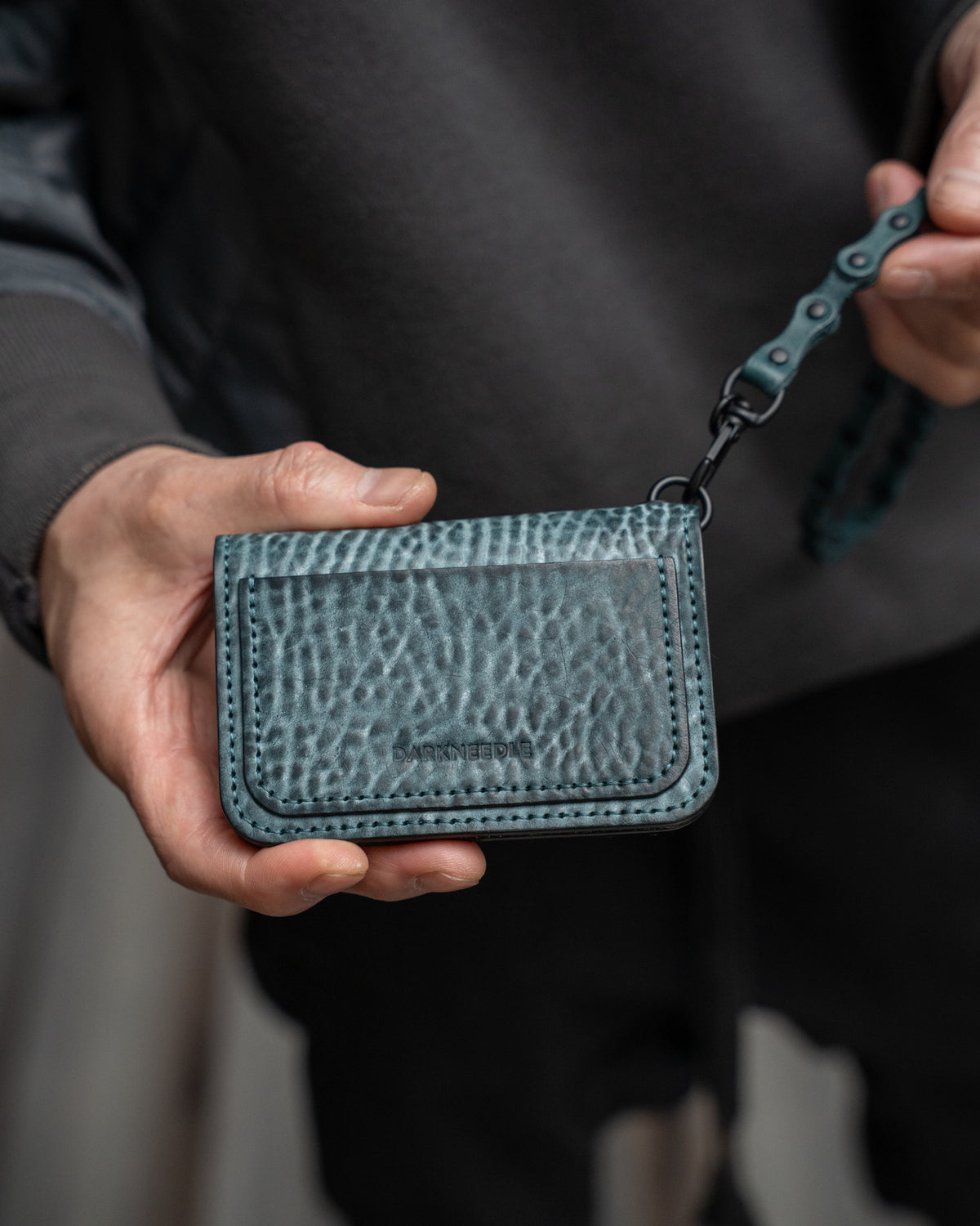 Turquoise Italian Horse Culatta Nexo Biker Wallet
