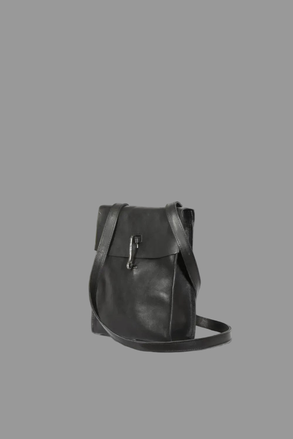 Black Horse Leather Doctor Crossbody Bag by Tagliovivo