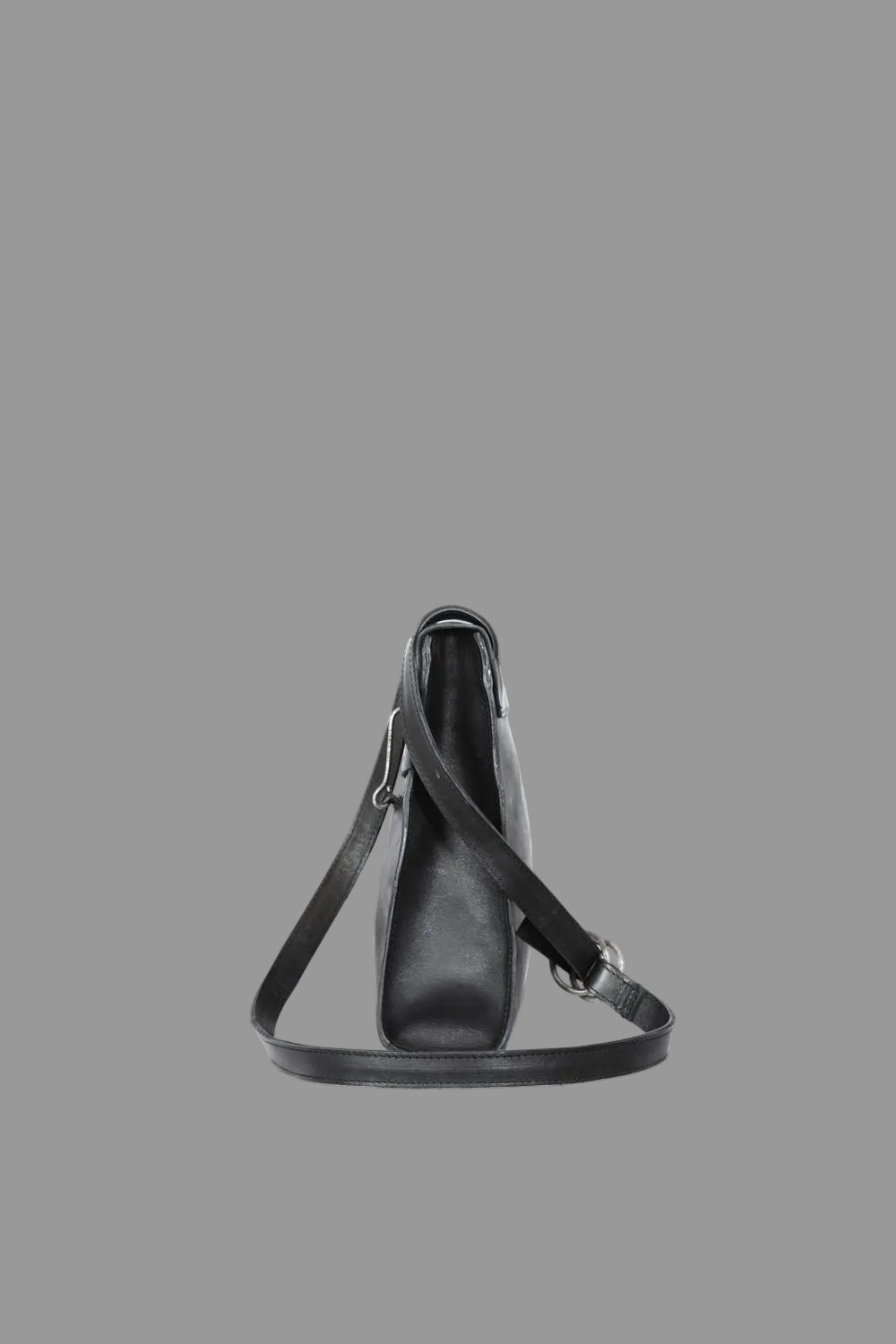 Black Horse Leather Doctor Crossbody Bag by Tagliovivo