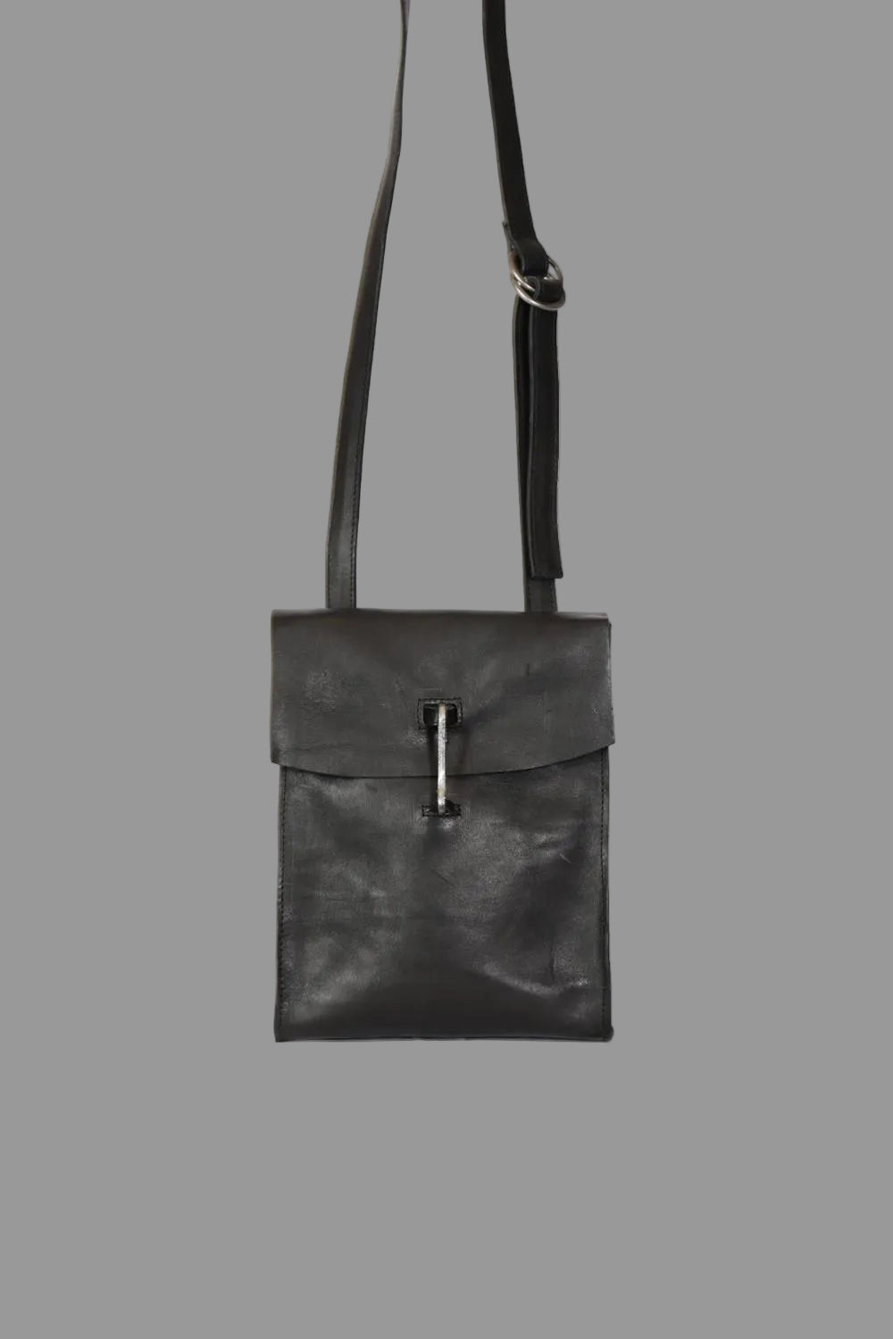 Black Horse Leather Doctor Crossbody Bag by Tagliovivo