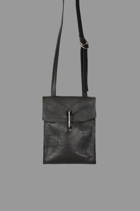 Black Horse Leather Doctor Crossbody Bag by Tagliovivo