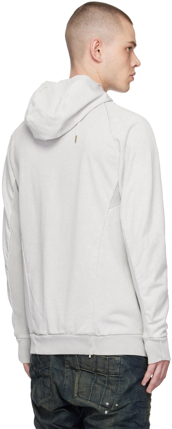 Pale Grey Cotton Hoodie Zipper 2