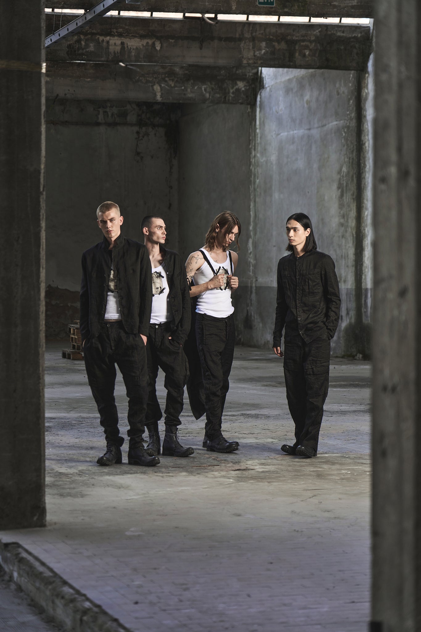 Chalk White Printed Ribbed Tank Top