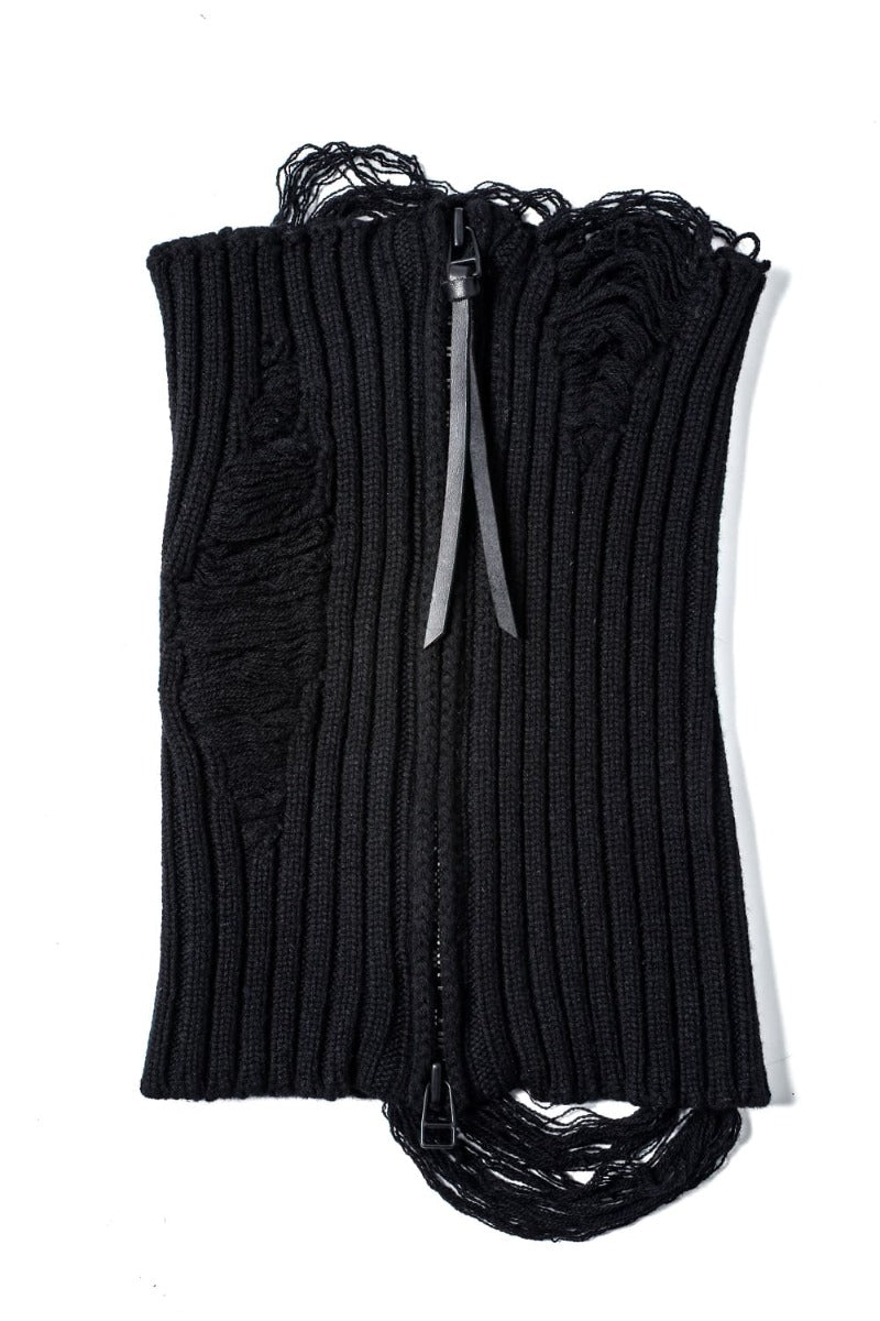 Black Merino Wool Knitted Neck Warmer