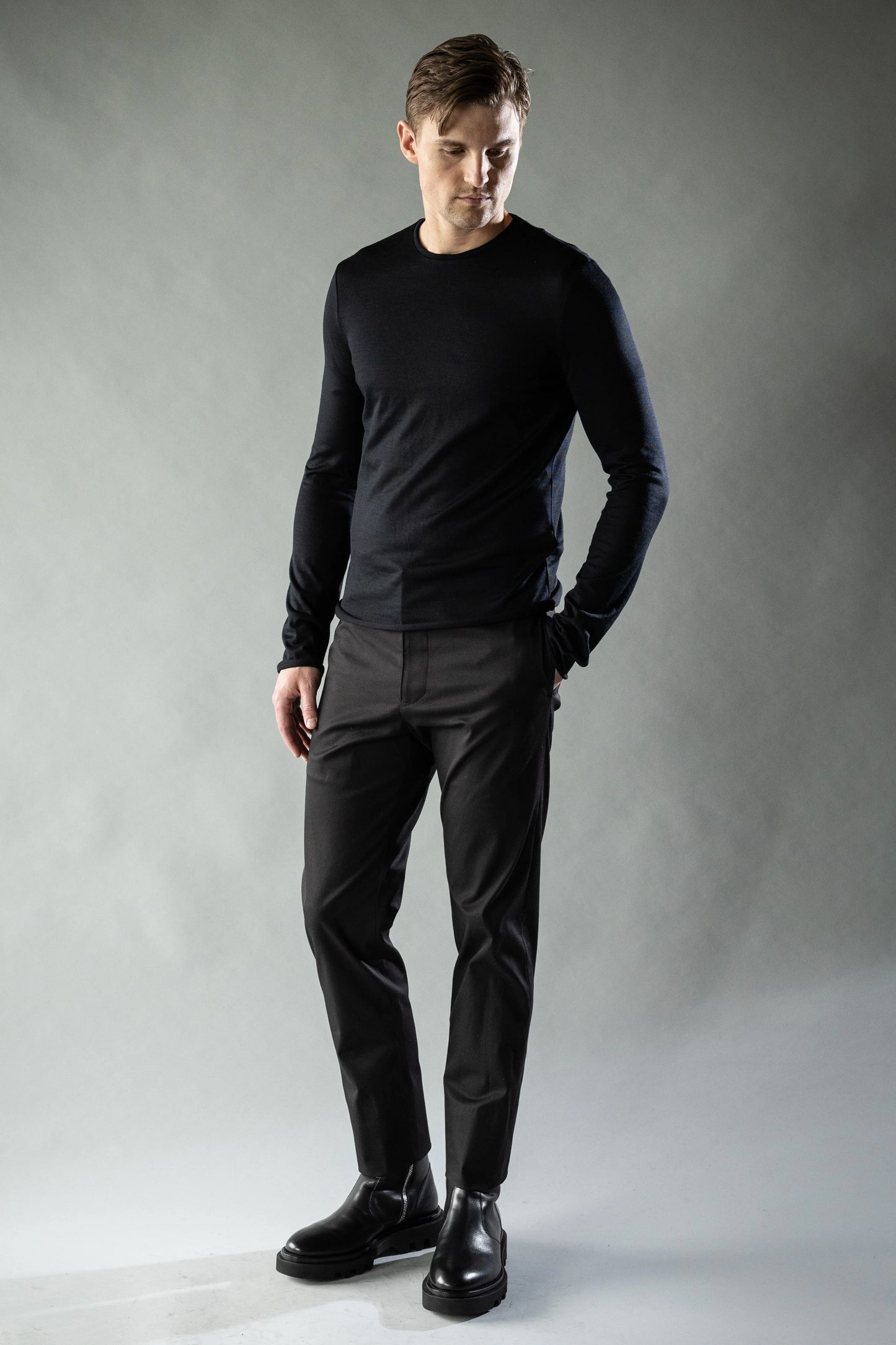 Black Cotton Twill Stretch STAPLE Pant