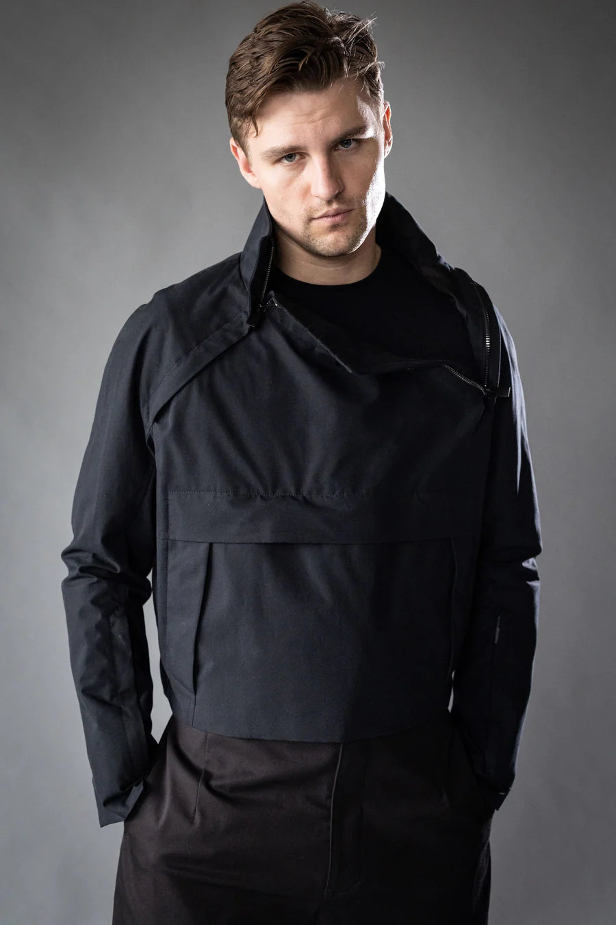 Black Ventile Cotton Amplitude Popover