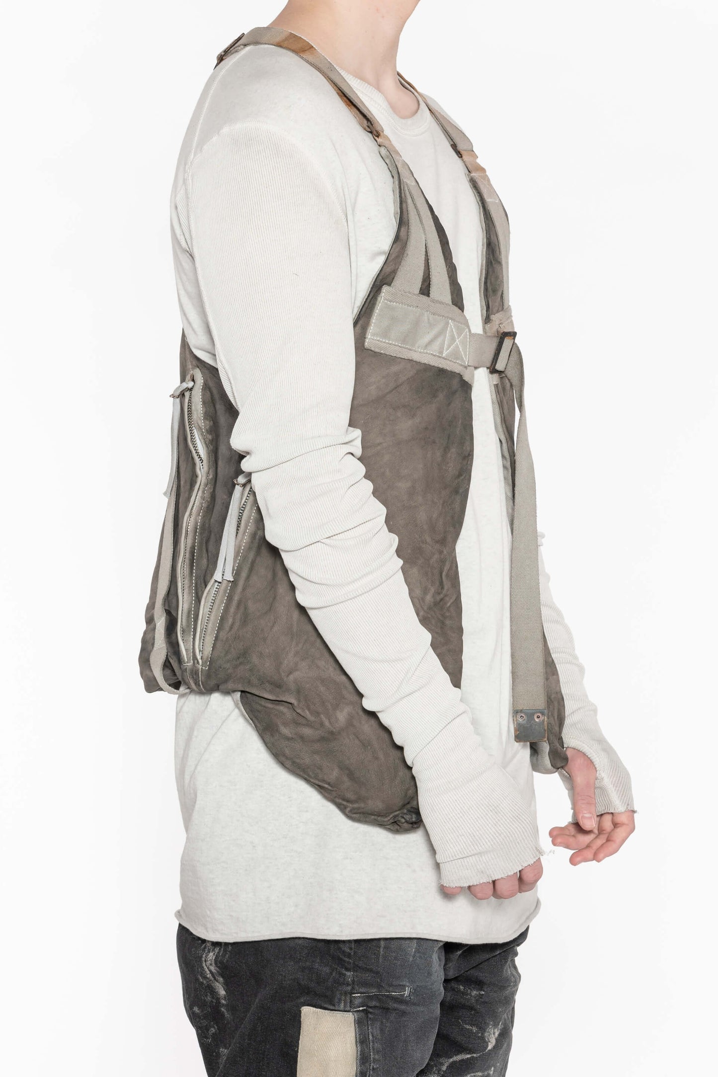Carbon Grey Kangaroo Leather Vestbag 2.1