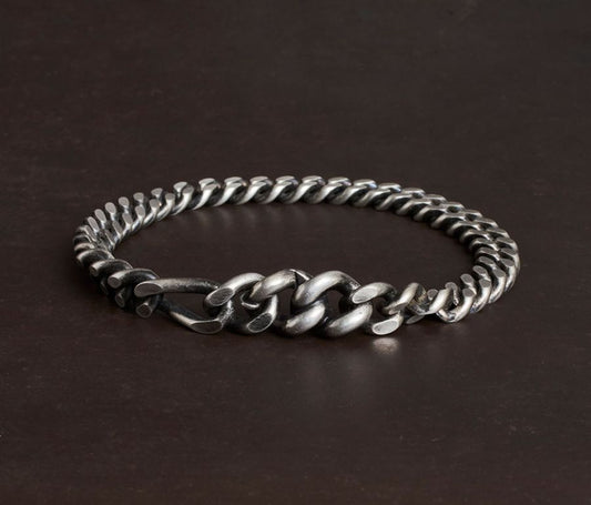 Silver Bracelet Long Link Flat M2655 by WERKSTSATT MUNCHEN