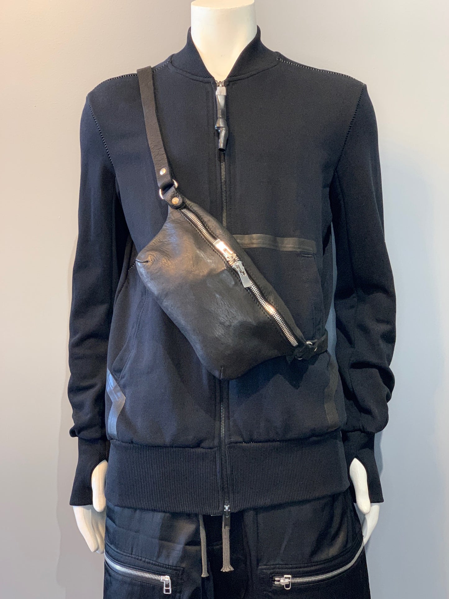 Black Soft Horse Leather Small Crossbody Bag BV06