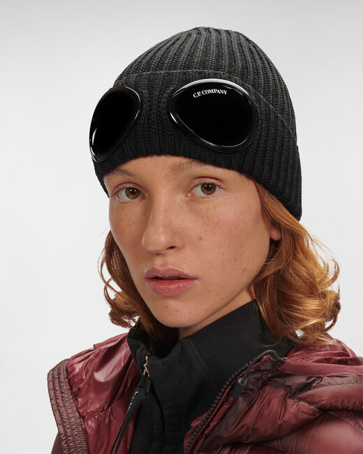 Extra Fine Wool Knit Goggle Cap by CP Company