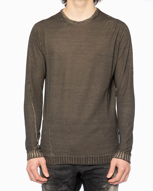 Military Resin Overdye Long Sleeve Cotton Sweater
