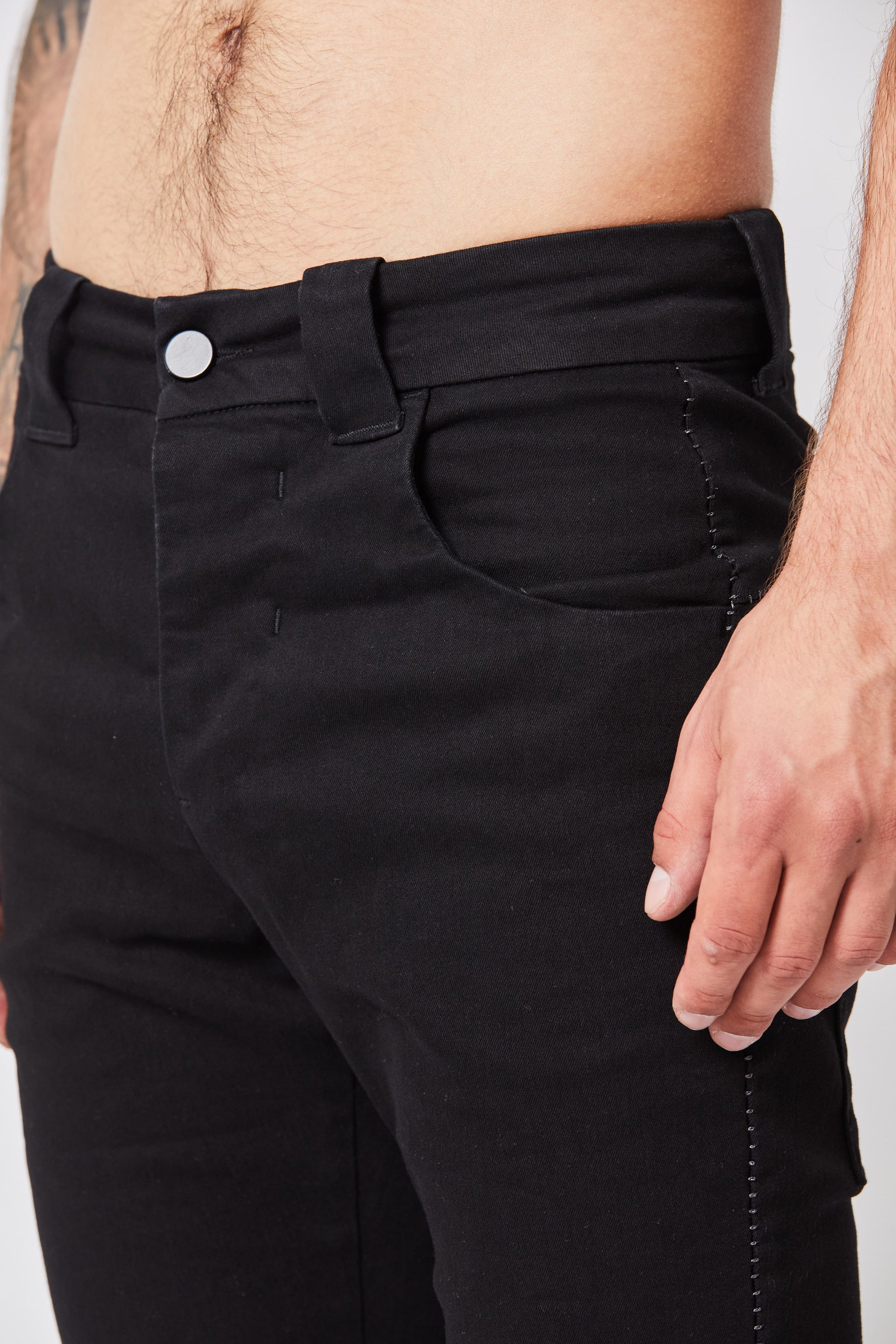 Black Slim Fit Stretch Denim Jeans MT 79 – The Archive