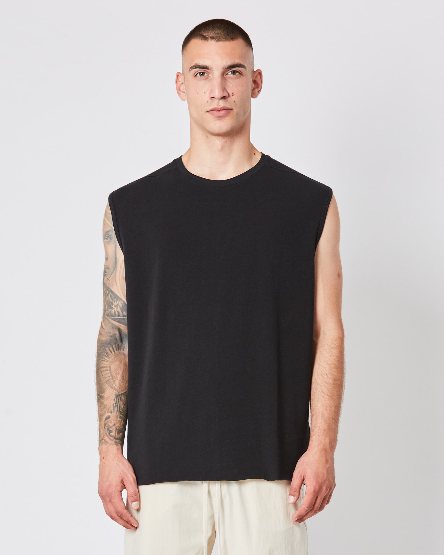 Black Sleeveless Relaxed Fit T-shirt MTS 720