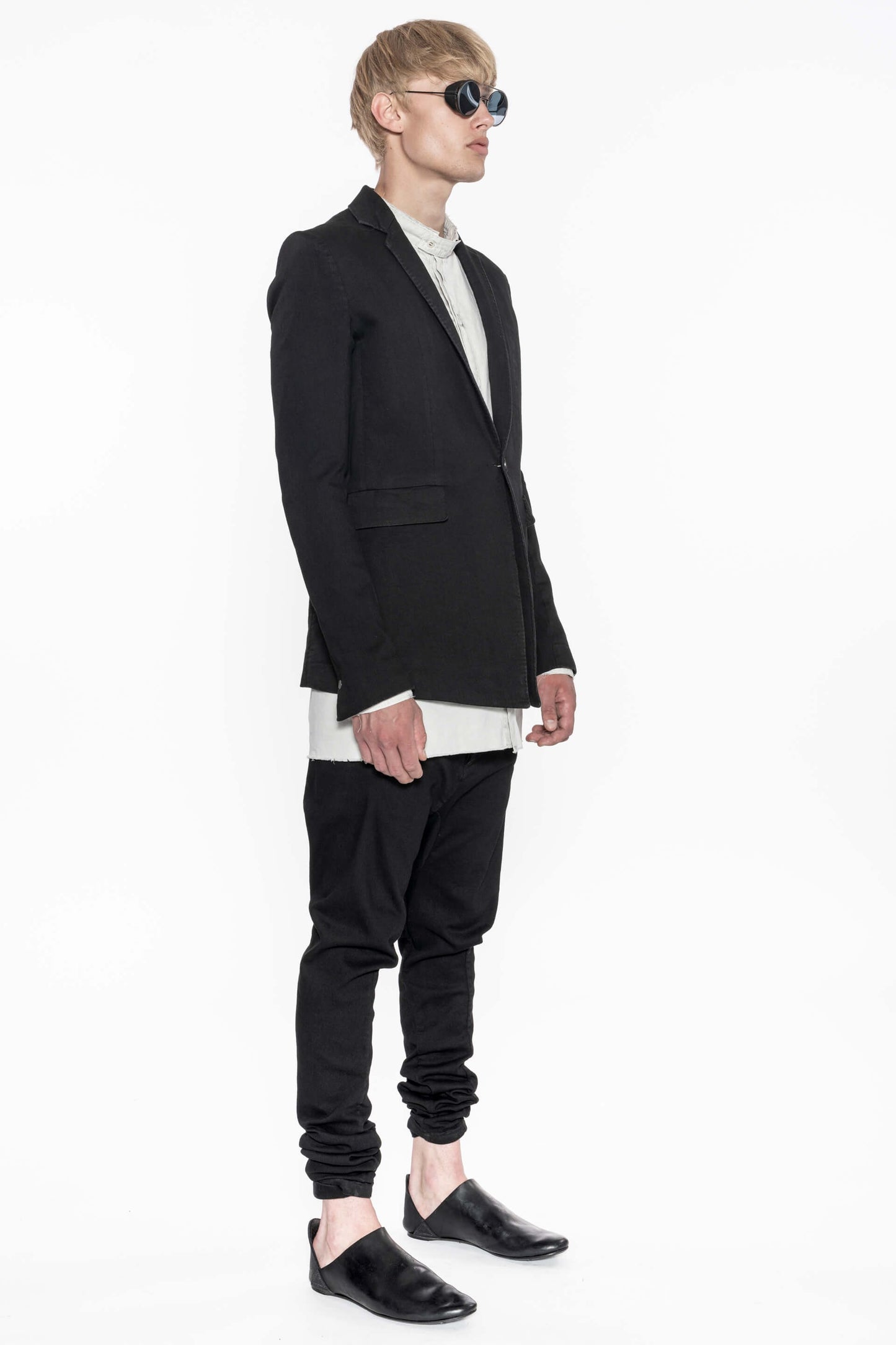 Black Resin Dyed Stretch Cotton SUIT2