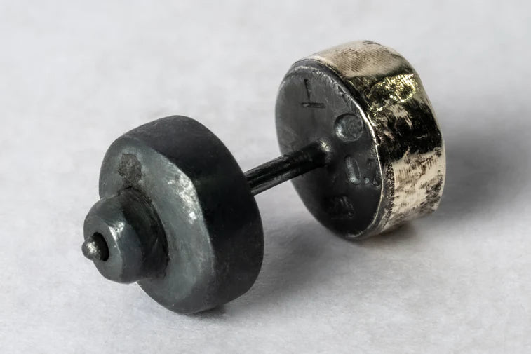 Stud Earring 0.2 CT Tiny Faceted Diamond Slab 1835-27-KA10KW+FCDIA