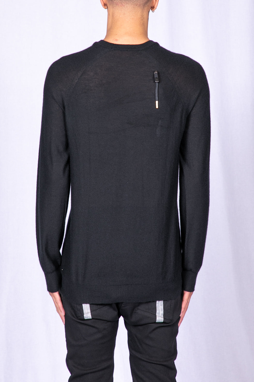 Black Cashmere Raglan Sweater KNLS3