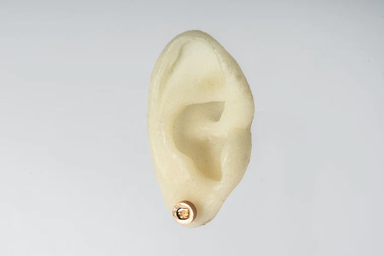 Tiny Stud Earring 0.1 CT Diamond Slab 1035-9-AMA+DIA