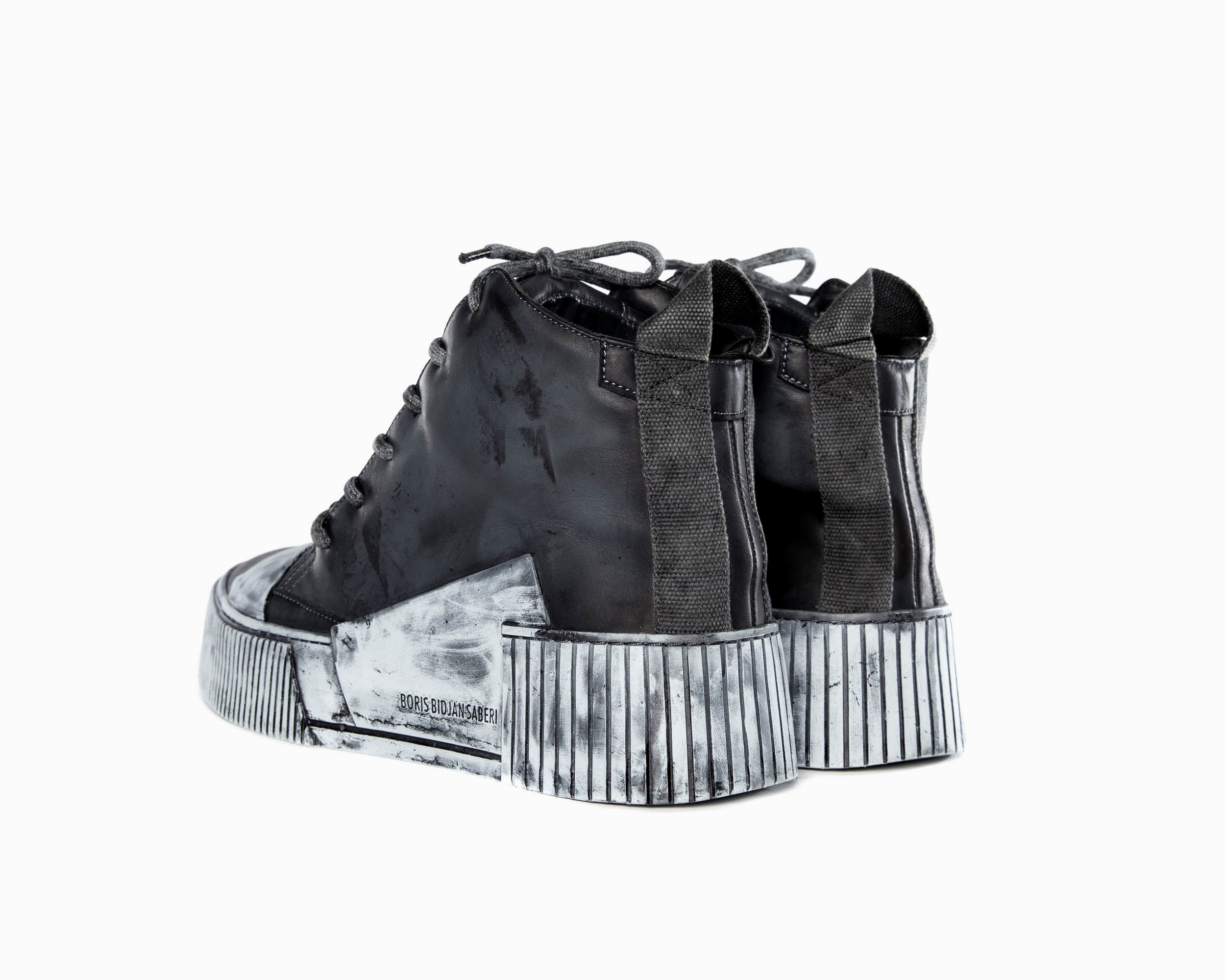 Black Horse Leather Sneaker HIGH BAMBA1.1